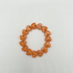 Bracelet élastique coeur orange