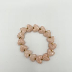 Bracelet élastique coeur rose