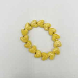 Bracelet élastique coeur jaune