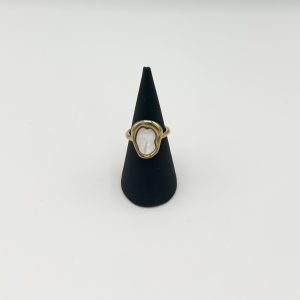 Bague doré oval nacré Héliance