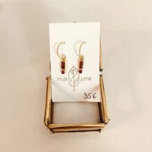 Boucle d'oreille pendante Guarani garnet MUJA JUMA