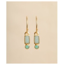 Boucle d'oreille pendante Guarani amazonite MUJA JUMA