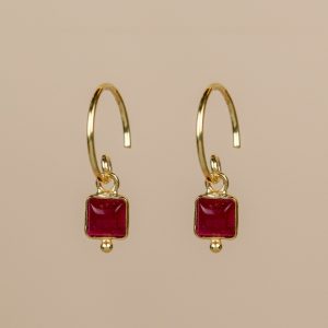 Boucle d'oreille pendante Mantis ruby MUJA JUMA