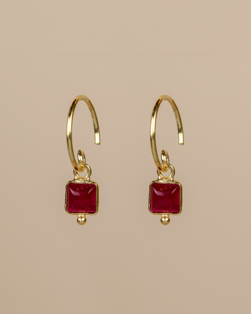 Boucle d'oreille pendante Mantis ruby MUJA JUMA