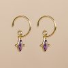 Boucle d'oreille pendante Sawfly amethyst MUJA JUMA