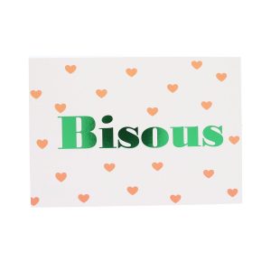 Carte de voeux coeurs "Bisous"