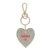 Porte-clés en résine coeur à paillettes merci