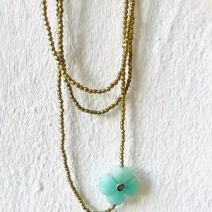 Sautoir ou Bracelet Flower Amazonite