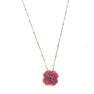 Collier Flower Rubie Indien Le monde est stone