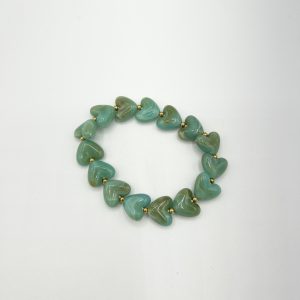 Bracelet élastique coeur vert