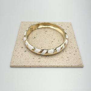 Bracelet acier motif blanc Héliance