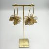 Boucles d'oreilles grande créole ornées de fleurs Héliance