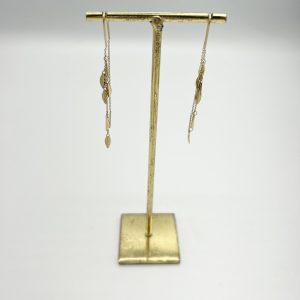 Boucles d'oreilles pendantes petites feuilles Héliance