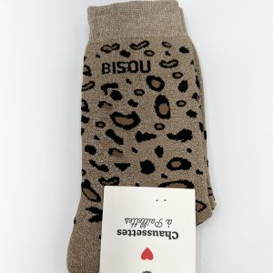 Chaussettes à paillettes léopard Bisou Lil'moon