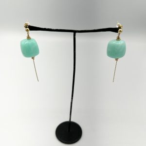 Boucles d'oreilles perles turquoise Les Cleias