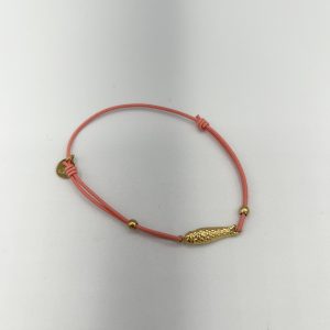 Bracelet élastique Fish fil coloré saumon Les Cleias