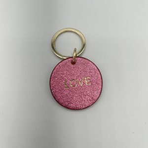 Porte-cléf cuir LOVE rose