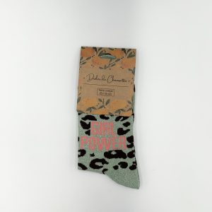 Chaussettes à paillettes léopard vert GIRL POWER Mandoline