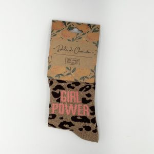 Chaussettes à paillettes léopard marron GIRL POWER Mandoline