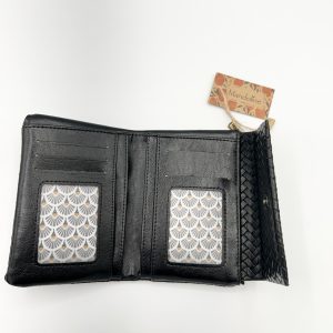 Alternative view of Porte monnaie noir tressé Mandoline