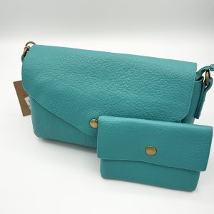 SAC et pochette turquoise Mandoline