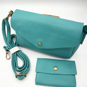 Alternative view of SAC et pochette turquoise Mandoline