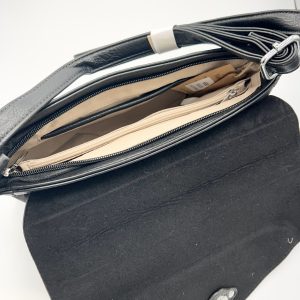 Alternative view of SAC à bandoulière noir avec deux clous Mandoline