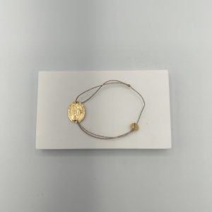Bracelet plaqué or grande médaille ovale Calliope Sophie Deschamps