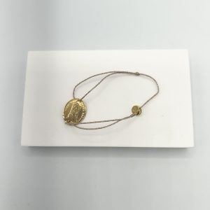 Alternative view of Bracelet plaqué or grande médaille ovale Calliope Sophie Deschamps