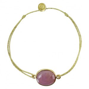 Bracelet pierre fine- Arya Saphir rose Sophie Deschamps