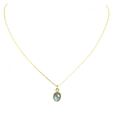 Collier Magali - pierre sertie plaqué or Labradorite Sophie Deschamps – Image 2