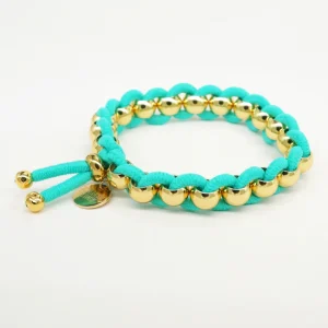 BICHOUS® Tissés dorés turquoise SCRUNCHIE IS BACK