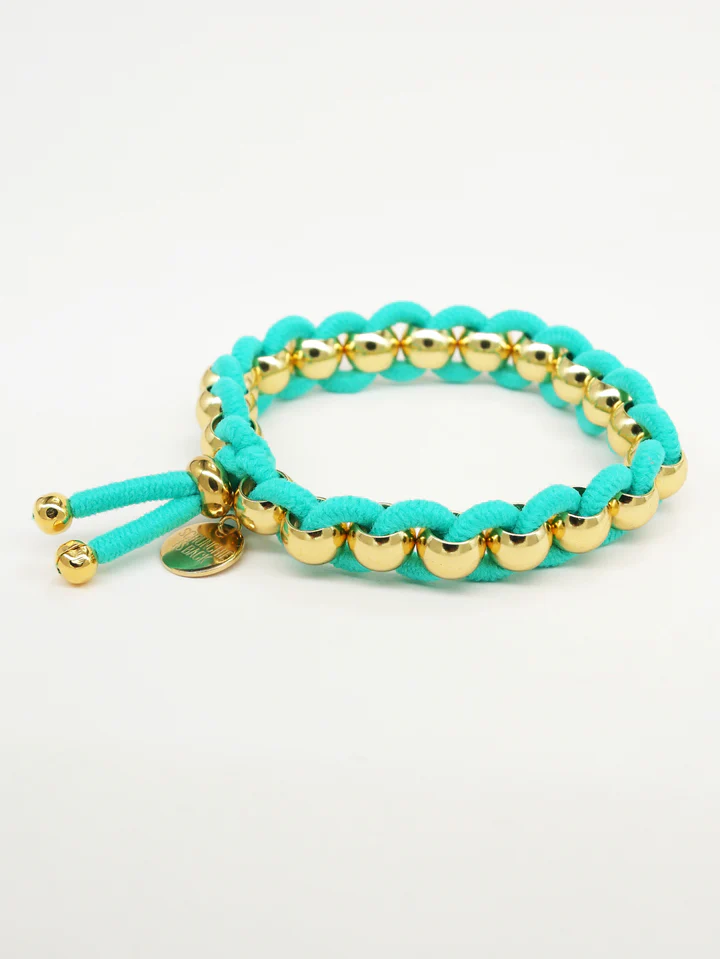 BICHOUS® Tissés dorés turquoise SCRUNCHIE IS BACK