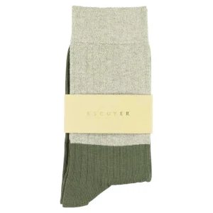 Chaussettes LUREX OLIVE ESCUYER