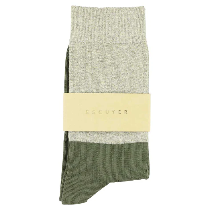 Chaussettes LUREX OLIVE ESCUYER