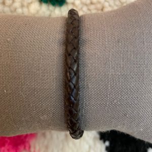 Bracelet HOMME cuir tressé chocolat