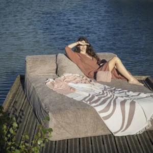 Fouta frangée en coton recyclé 130x200 cm TEXAS Soleil levant Bed and philosophy