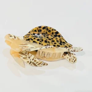 Pince à cheveux bleu tortue marron