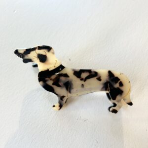 Pince à cheveux teckel léopard clair