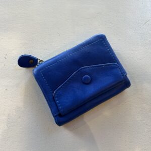 Porte monnaie en cuir bleu éléctrique Crazy Lou
