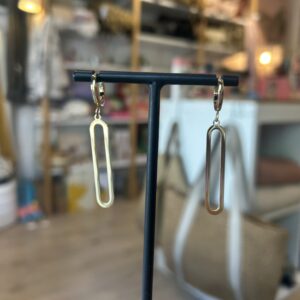 Boucles d'oreilles pendantes épingle rectangle Héliance