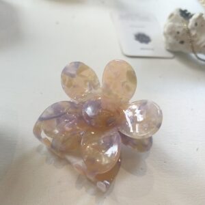 Pince à cheveux fleur rose et violette