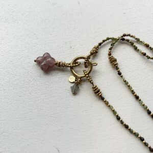 Alternative view of Collier tiger eye mixed gems and pendant MUJA JUMA