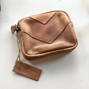 Porte monnaie terracotta en cuir CRAZY LOU