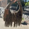 SAC kaki à frange daim Mandoline