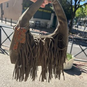 SAC kaki à frange daim Mandoline