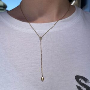 Collier en Y doré avec strass Bohm Paris