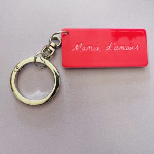 Porte-clé rose mamie