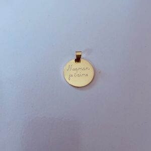 Médaille doré Maman je t'aime