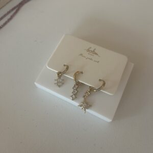 Trio de boucles d'oreilles doré BOHM